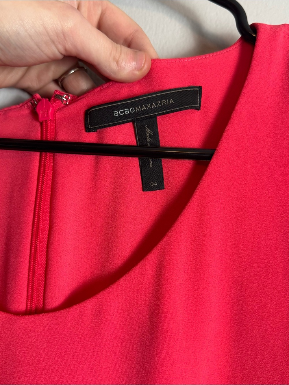 BCBGMaxAzria Coral Pink Haley Layered Cocktail Dress Size 4 - Picture 6 of 9